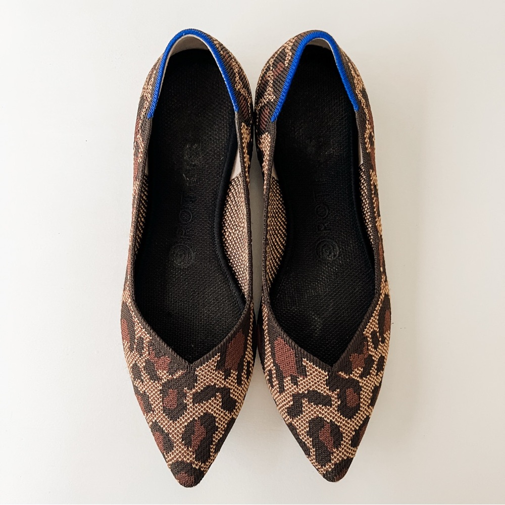 Rothy’s The Point Brown Leopard Print Women's Flats